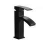Single Handle Waterfall Bathroom Vanity Sink Faucet  - Black_0