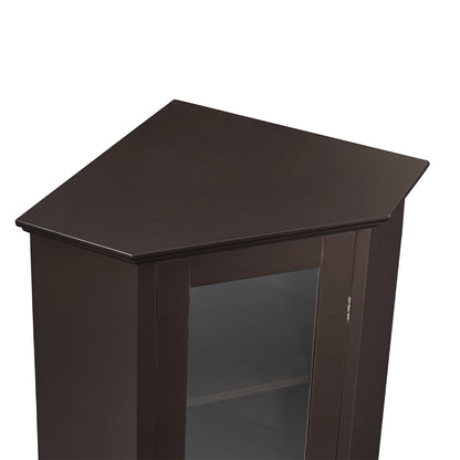 Corner Cabinet with Glass Door - Brown_6