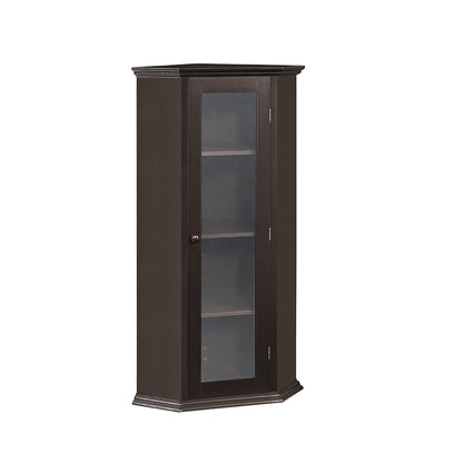 Corner Cabinet with Glass Door - Brown_4