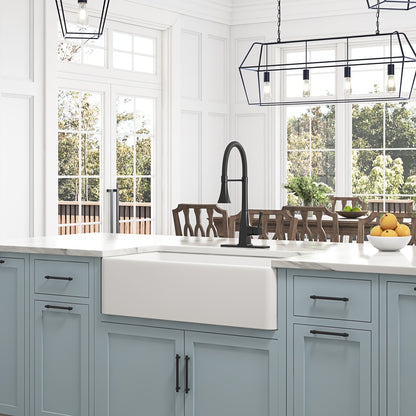 White Farmhouse Kitchen Sink Single Undermount Apron Sink_5