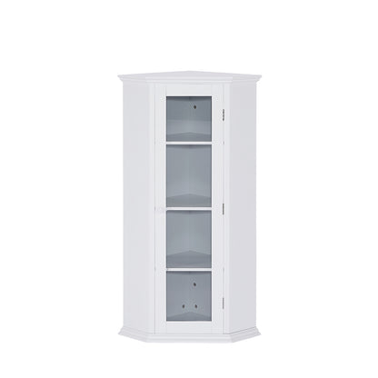 Corner Cabinet with Glass Door - White_0