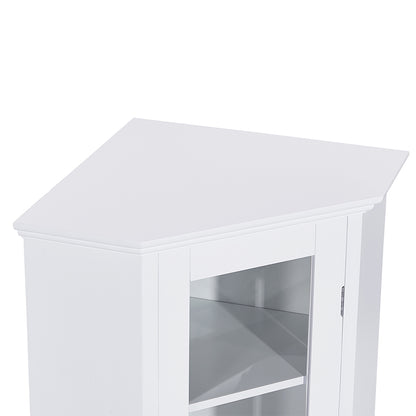 Corner Cabinet with Glass Door - White_8