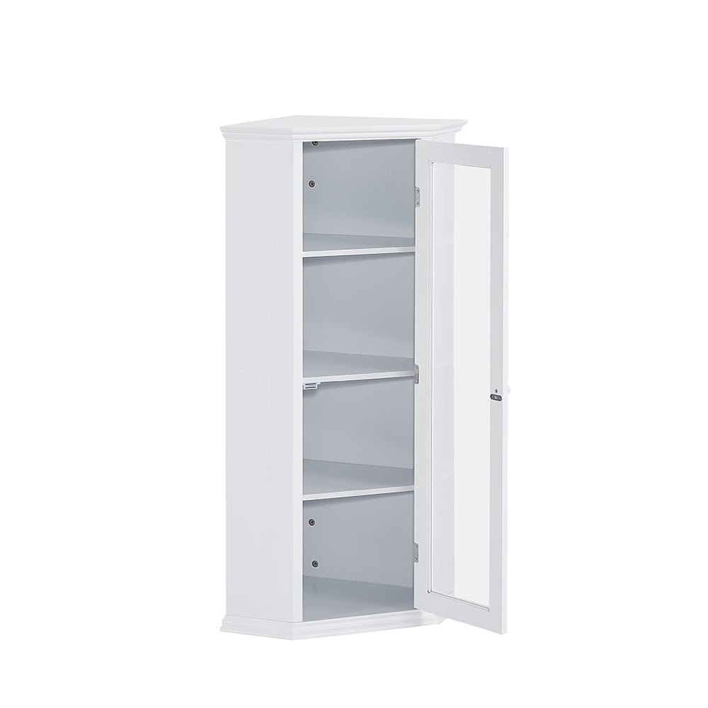 Corner Cabinet with Glass Door - White_5