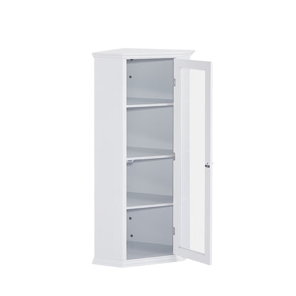 Corner Cabinet with Glass Door - White_5