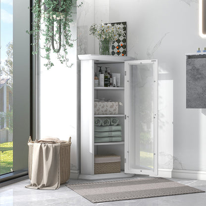 Corner Cabinet with Glass Door - White_2