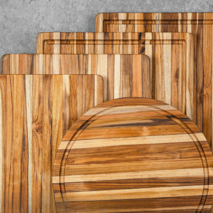 Round Teak Cutting Board Set - 15.75 Inch, Pack of 5 Pieces_6