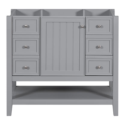 36 Inch Vanity Base with Cabinet and 3 Drawers - Grey_0
