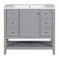 36 Inch Vanity with Sink, Cabinet, and 3 Drawers - Grey_0