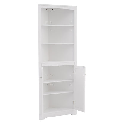 White Corner Cabinet with Adjustable Shelves_7