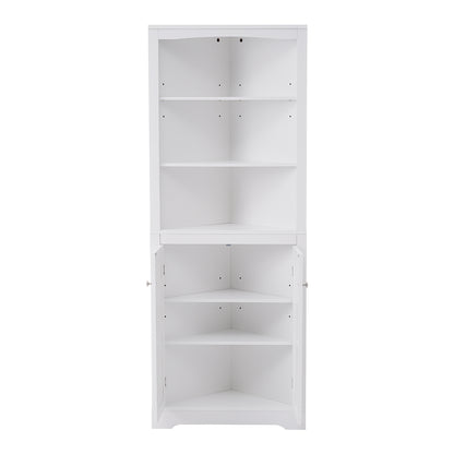 White Corner Cabinet with Adjustable Shelves_6