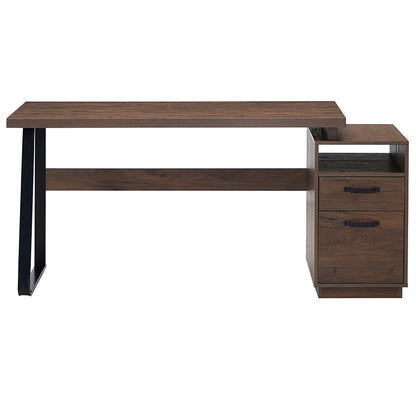 65 Inch Home Office Desk with Drawers & Hanging File Storage_0