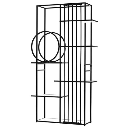 6-Tier Bookcase with Black Metal Frame_5