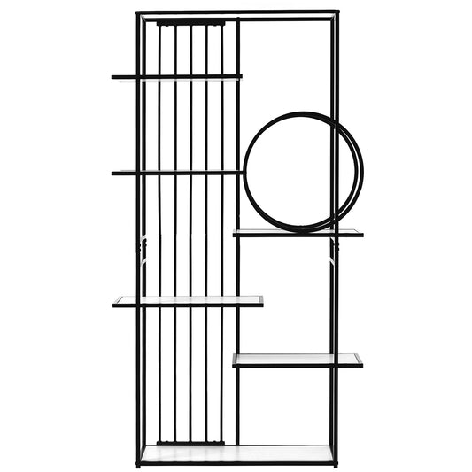 6-Tier Bookcase with Black Metal Frame_0