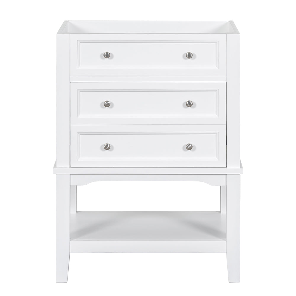 24 Inch Bathroom Vanity Base without Sink - White_0