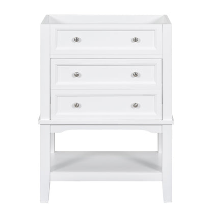 24 Inch Bathroom Vanity Base without Sink - White_0