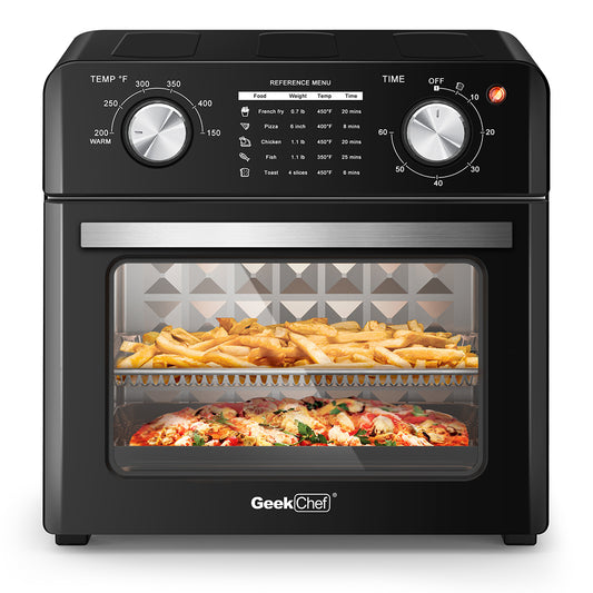 10QT Geek Chef Air Fryer & Toaster Oven: Multi-Function, Black Stainless Steel_0