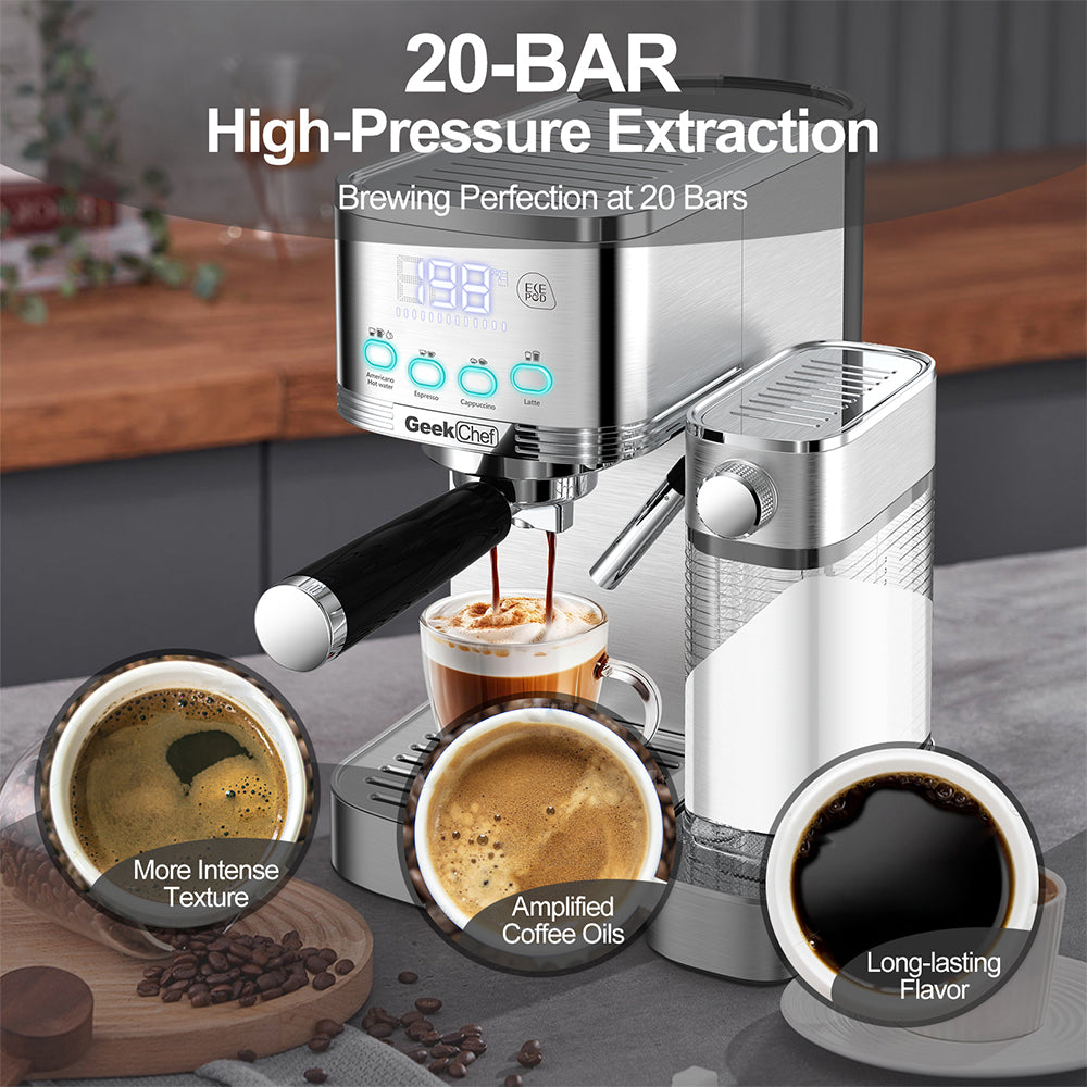 Geek Chef Espresso & Cappuccino Machine with Auto Milk Frothier_7