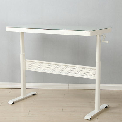 48x24 Inch Tempered Glass Standing Desk with Drawer_0