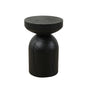 17.7 Inch High Solid Pine Wood Round Accent Table - Black_0