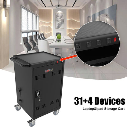 35-Device Mobile Charging Cart for Tablets & Laptops - Black_3