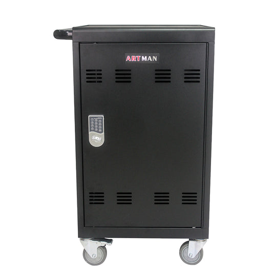 32-Device Mobile Charging Cart & Cabinet - Black_0