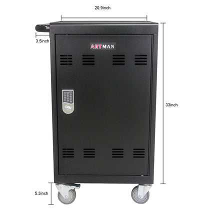 32-Device Mobile Charging Cart & Cabinet - Black_13