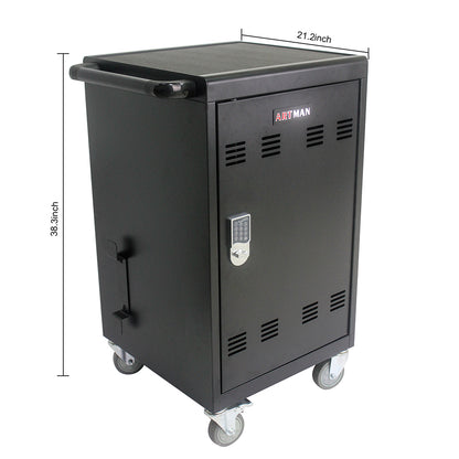 32-Device Mobile Charging Cart & Cabinet - Black_12