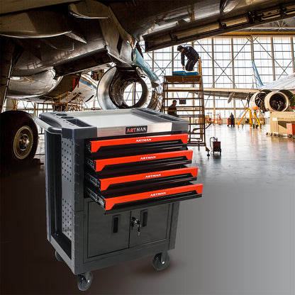 Removable 4-Drawers Tool Cart with Lock_3