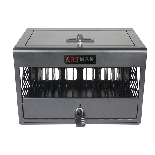 16-Bay Laptop/Chromebook Charging Cabinet with Lock - Black_0