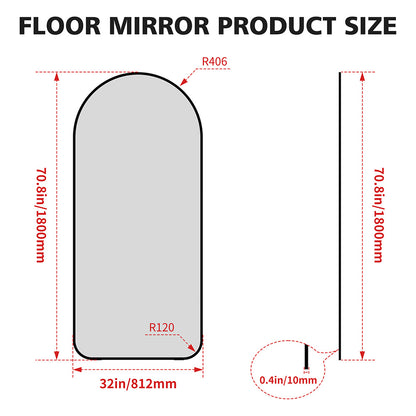 71x32 Inch Arch Full-Length Mirror - Black_11