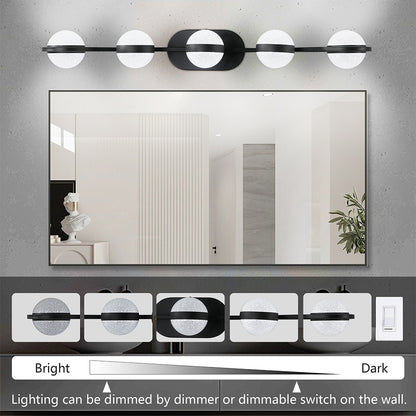 5-LED Bulbs Vanity Lights for Bathroom - Black_4
