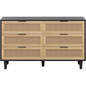 6-Drawer Rattan Dresser for Bedroom and Living Room_4