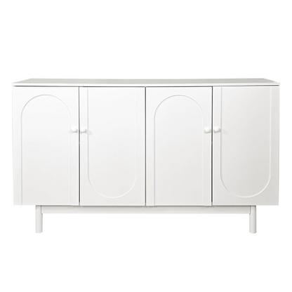 Sleek and Versatile 4-Door Intaglio Storage Cabinet_3