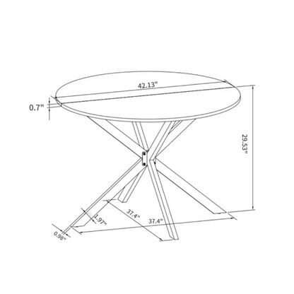 Modern White Marble Cross Leg Round Dining Table_5