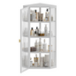 White Corner Wall Mounted Glass Door Cabinet_5