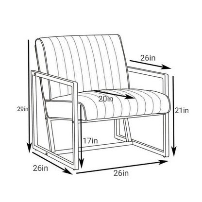 Stylish PU Leather Armchair with Metal Frame_6
