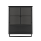 Modern Black Wall Cabinet with Glass Doors and Two-Tier Storage_4