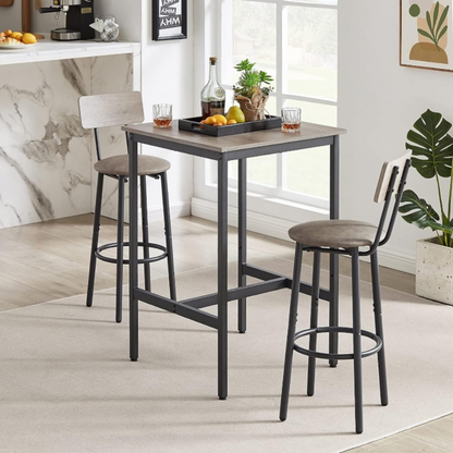Modern Bar Table Set with 2 Bar Stools_1