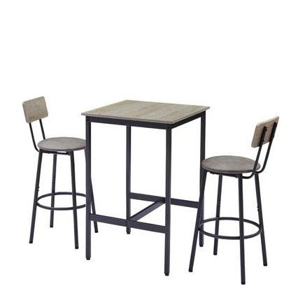 Modern Bar Table Set with 2 Bar Stools_5