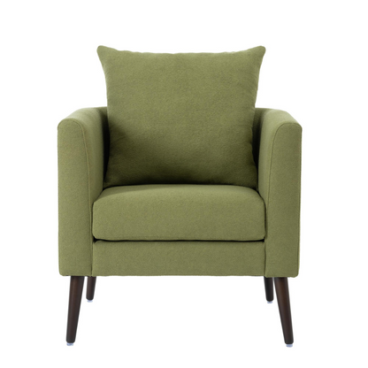 Modern Fabric Barrel Chair with Solid Wood Legs_4