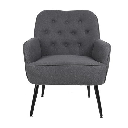 Modern Mid Century Linen Armchair_4