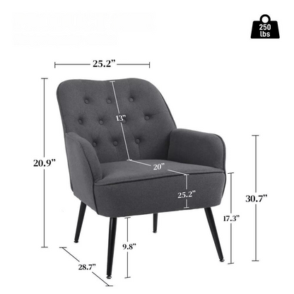 Modern Mid Century Linen Armchair_5