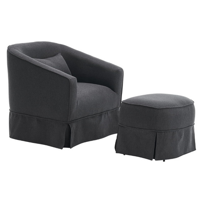 Swivel Barrel Chair with Black Ottoman_5