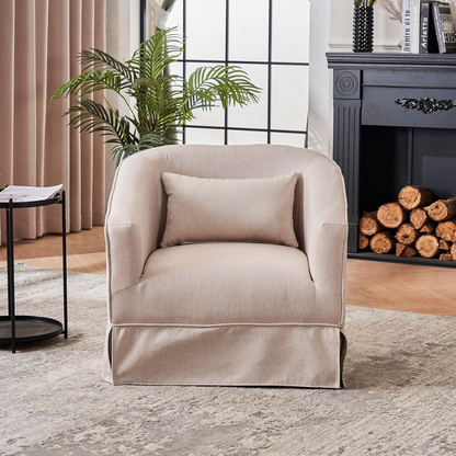 Comfy Swivel Barrel Chair with Ottoman_4