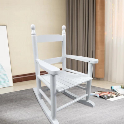 Indoor Outdoor Kids' White Rocking Chair_3
