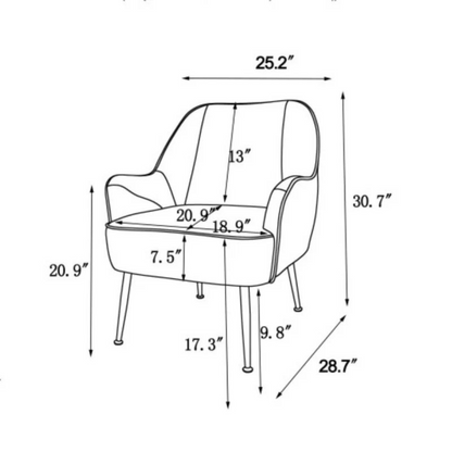Modern Mid Century Chair velvet Sherpa Armchair for Living Room Bedroom Office Easy Assemble_6