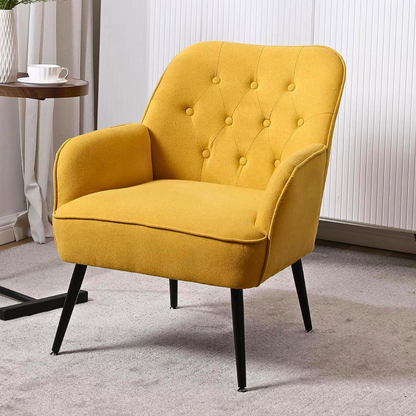 Stylish Mid-Century Linen Sherpa Armchair_1