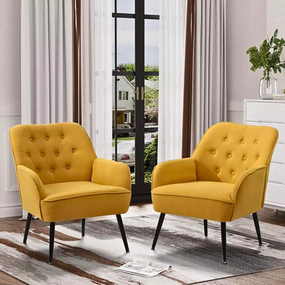 Stylish Mid-Century Linen Sherpa Armchair_2