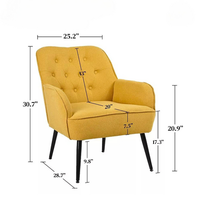 Stylish Mid-Century Linen Sherpa Armchair_6