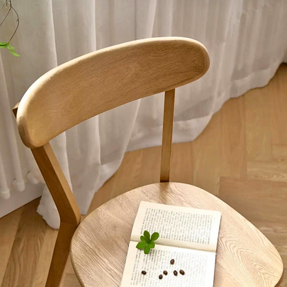 Premium Oak Wooden Dining Chair with Natural Finish_4